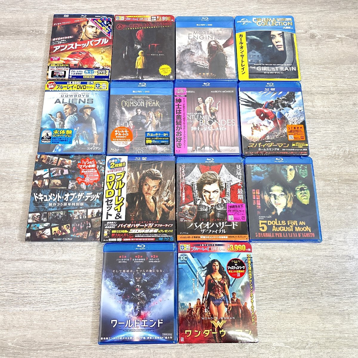 0283-80 Blu-ray DVD 14本セット IT スパイダーマン ワンダーウーマン バイオハザード ホームカミング 映画 洋画拍卖