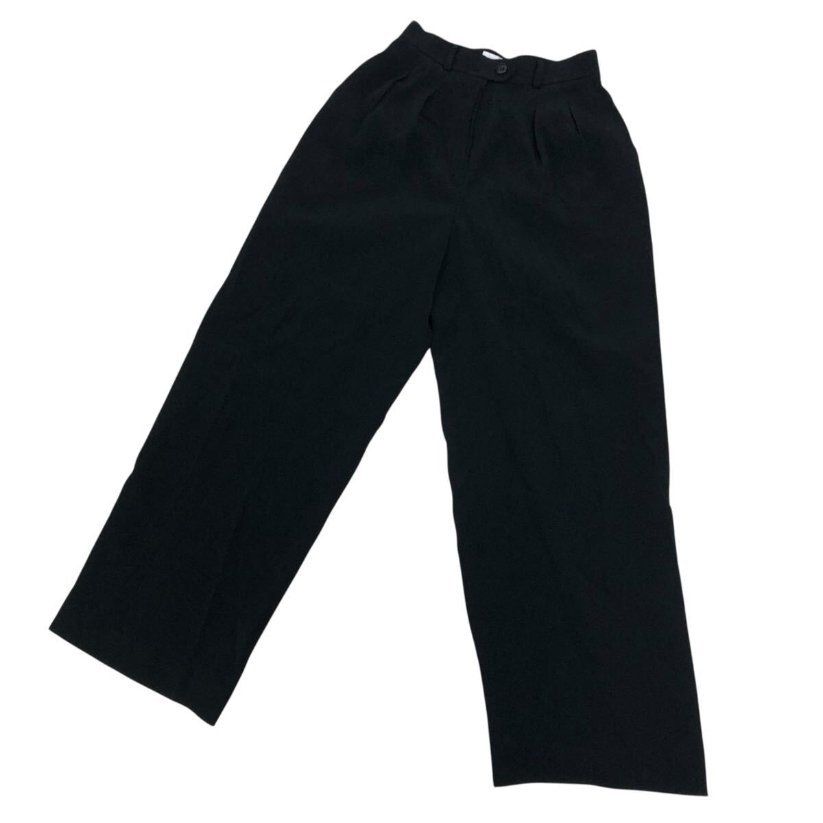 6K374-39 Yves Saint Laurent イヴサンローラン スラックス タック パンツ ボトムス フォーマル 黒 レディース 38拍卖