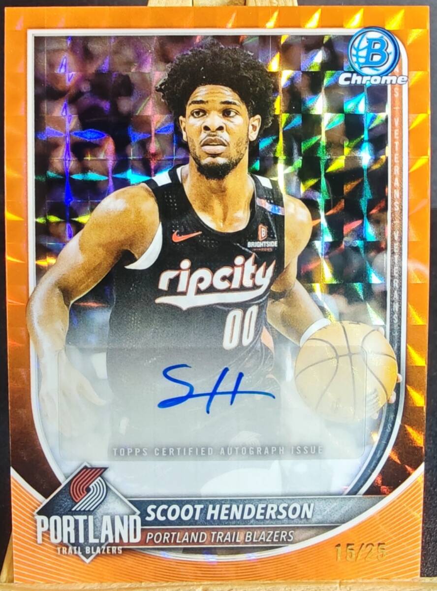 【25枚限定】Scoot Henderson スクート・ヘンダーソン Topps Bowman Chrome 2025-26 Orange /25 Auto サイン 直筆 トレイルブレイザーズ拍卖