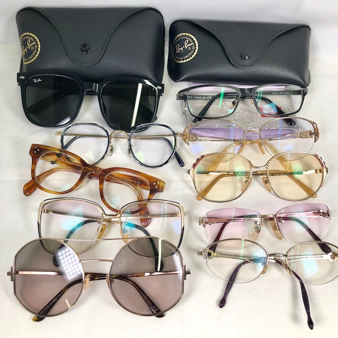 ■【買取まねきや】サングラス トムフォード TOM FORD オリバーピープルズ レイバン Ray-Ban YSL 他 おまとめ 度入り 眼鏡 計10点■拍卖
