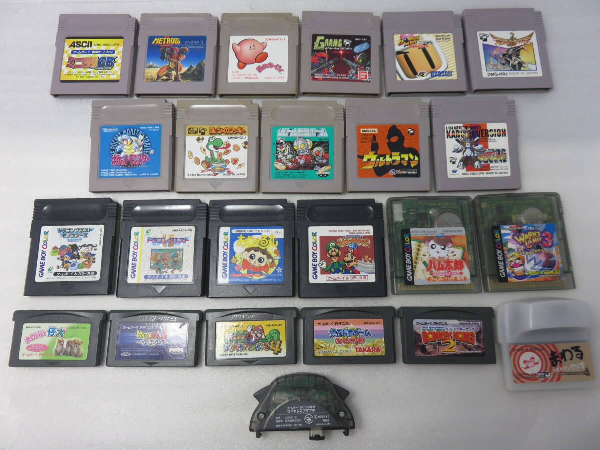 ジャンク品 Nintendo 任天堂 ゲームボーイ/ゲームボーイカラー/ゲームボーイアドバンス ソフト+ワイヤレスアダプタ おまとめ24点 USED拍卖