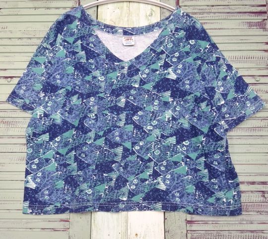 80s 90s アメリカ製 Crazy Shirt HAWAII 魚柄 総柄 クロップド丈 Tシャツ クレイジーシャツ 80年代 90年代 ビンテージ VINTAGE Tee USA製拍卖