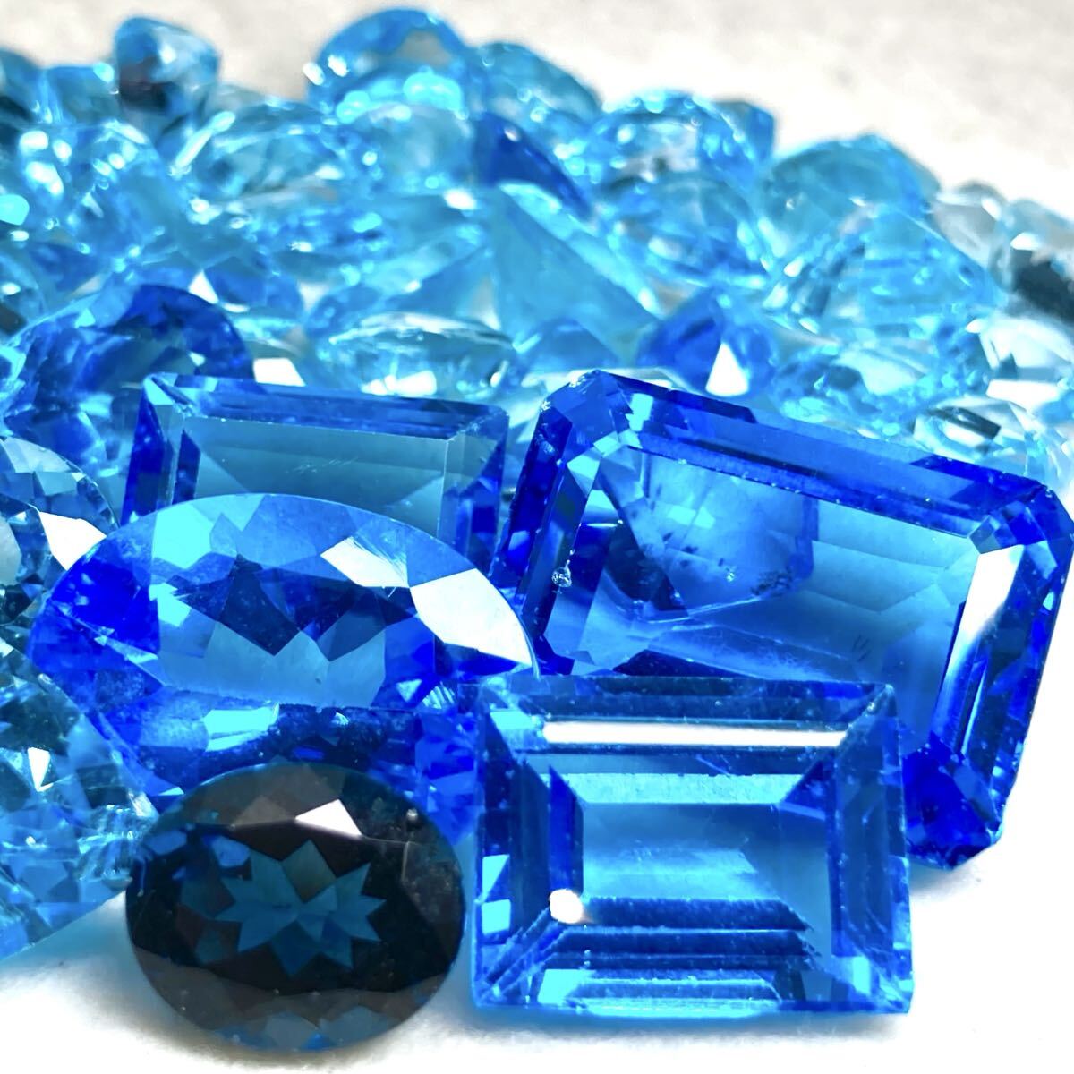 大量!!☆天然ブルートパーズおまとめ321.5ct☆j 約64.3g ルース 裸石 宝石 ジュエリー jewelry blue topaz w4マ21拍卖