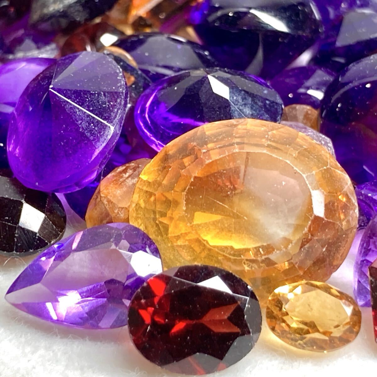 大量!!☆天然アメジスト/シトリン/ガーネットおまとめ1189ct☆j 約237.8g ルース 裸石 宝石 jewelry amethyst citrine garnet w4マ42拍卖
