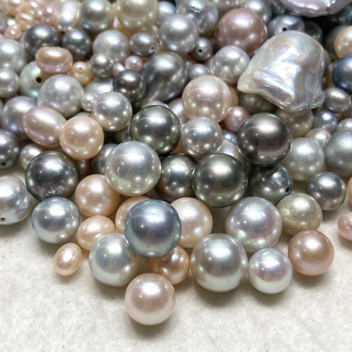 大量!!☆パールおまとめ1305.5ct☆j 約261.1g 真珠 pearl ルース 裸石 宝石 jewelry アコヤ 本真珠 ベビー 淡水 片穴 両穴 w4ツ4拍卖