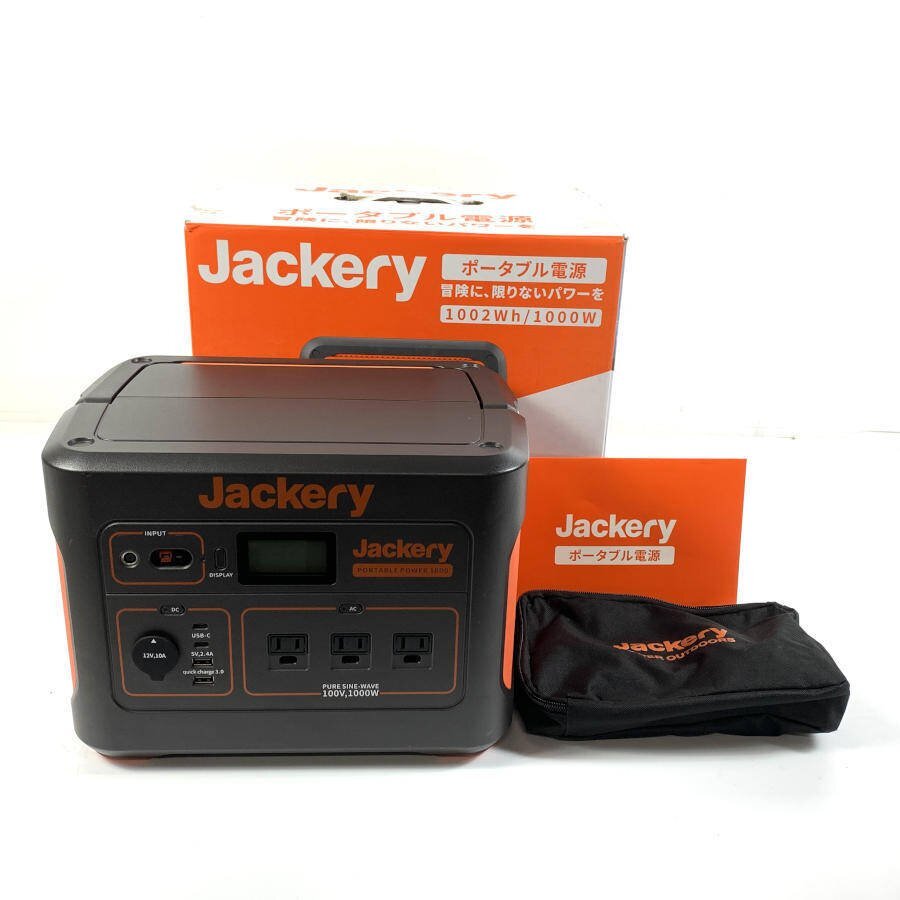 Jackery ジャクリ Jackery PORTABLE POWER 1000 ポータブル電源 電源コード/カーバッテリーコード/取説/ポーチ/箱付き*簡易検査品拍卖