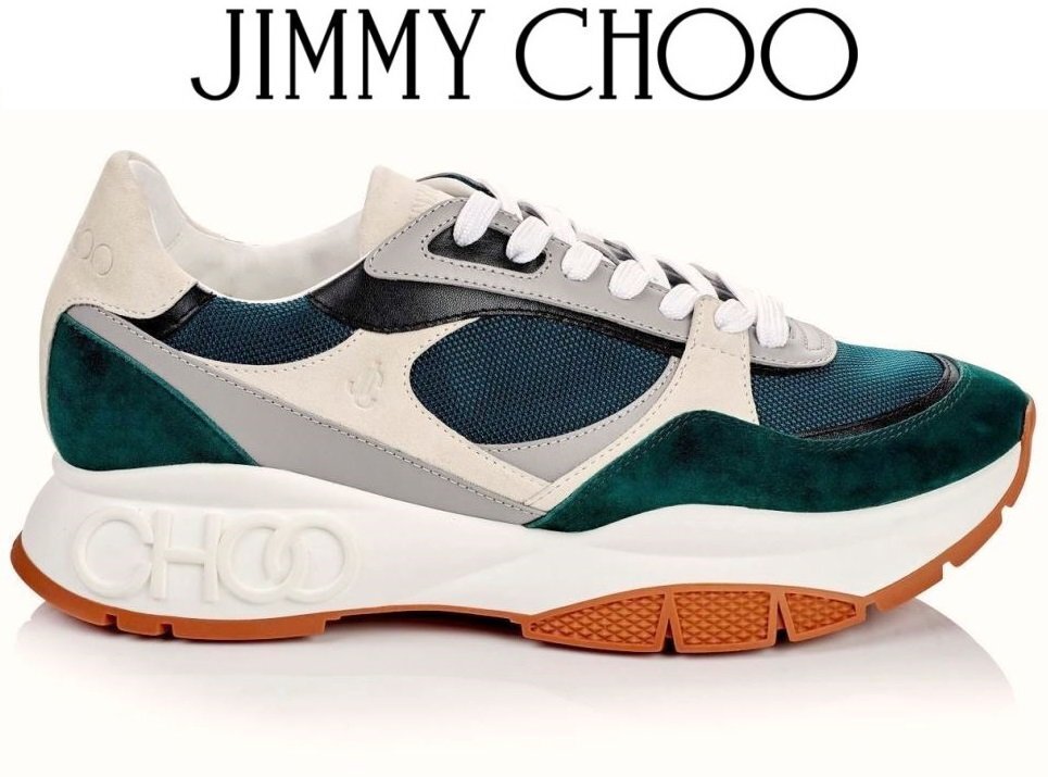 14万新品訳有◆41H=26.5cm◆JIMMY CHOOジミーチュウ◆チャンキースニーカーLANDON 緑 1円拍卖