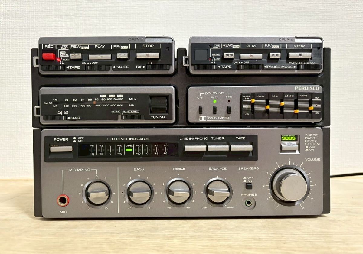 B0516 HITACHI PERDISCO 日立 パディスコ セパレート型 ラジカセ CP-90A 本体のみ 通電のみ確認済み拍卖