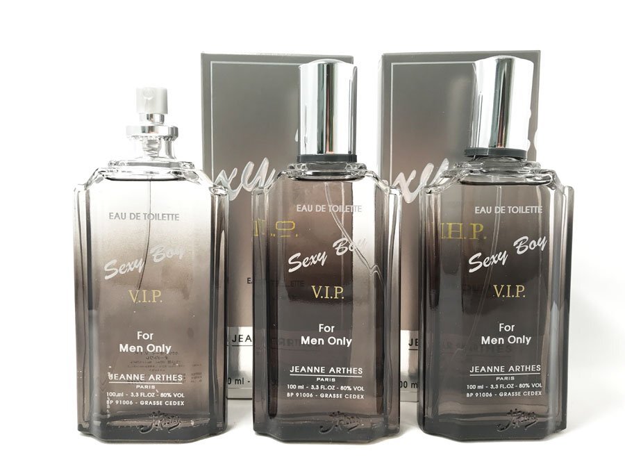 ◆未使用 香水3点セット ジャンヌ アルテス SEXY BOY セクシーボーイ V.I.P. 100mL キャップなし×1 キャップあり・箱付き×2 オードトワレ拍卖