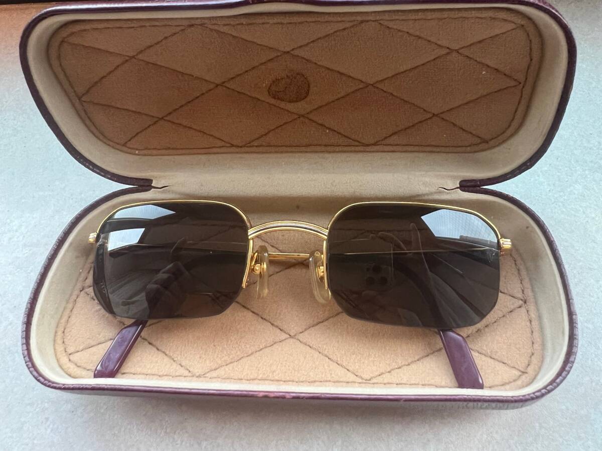 【正規品・超美品】カルティエ Cartier ヴィンテージ ゴールドフレーム サングラス フランス製 本物拍卖