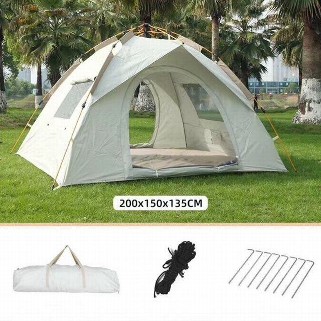 新入荷 テント ワンタッチテント ワンタッチ式 キャンプ 簡単設営 窓口あり メッシュ付き 防水 防風 UVカット 2~4人用テント拍卖