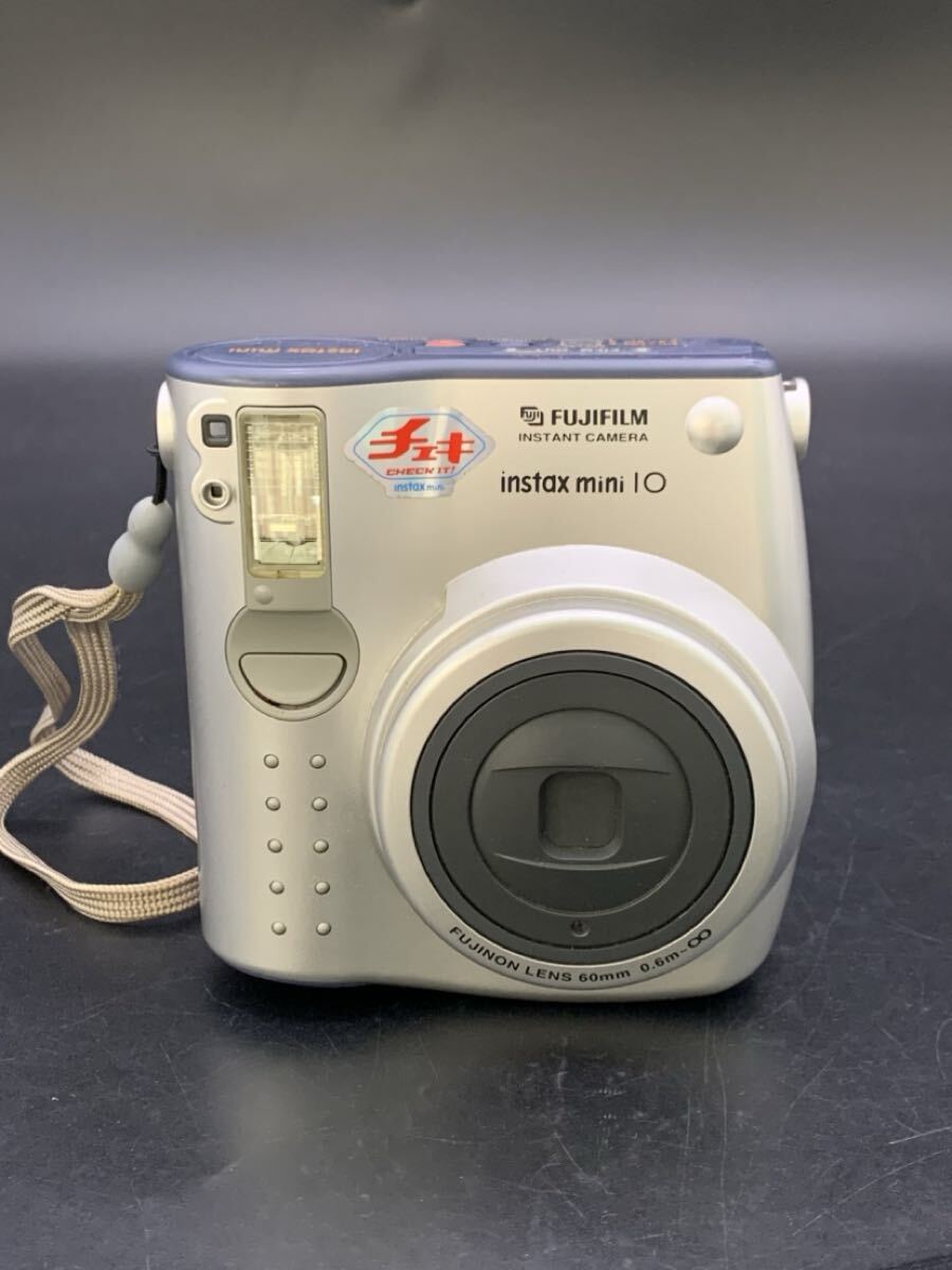 夏本 6月 NO.87 FUJIFILM 富士フィルム インスタントカメラ instax mini10 シルバー LENS 60mm 汚れ傷あり 通電動作未確認拍卖