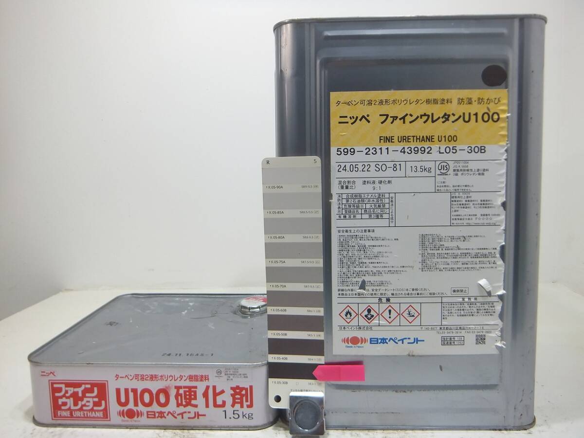 ■NC 訳あり品 油性塗料 鉄・木 多用途 ブラウン系色 □日本ペイント ファインウレタンU100拍卖