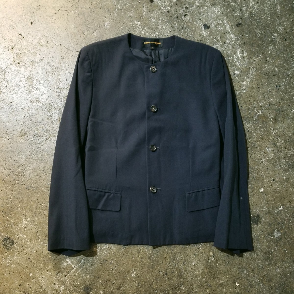 COMME des GARCONS 91ss ノーカラージャケット S コムデギャルソン 1991ss AD1990 90s拍卖