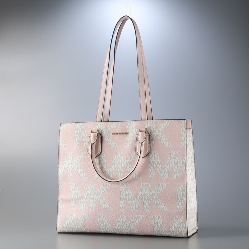 MJ2219△MICHAEL KORS マイケルコース 35S1GZTT3B PVCキャンバス 2way鞄 トートバッグ 肩掛け ショルダーバッグ ピンク系拍卖