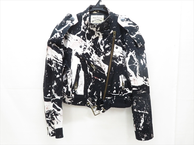 ◆◇Vivienne Westwood ヴィヴィアン・ウエストウッド Anglomania アングロマニア ライダースジャケット アウター 総柄◇◆拍卖