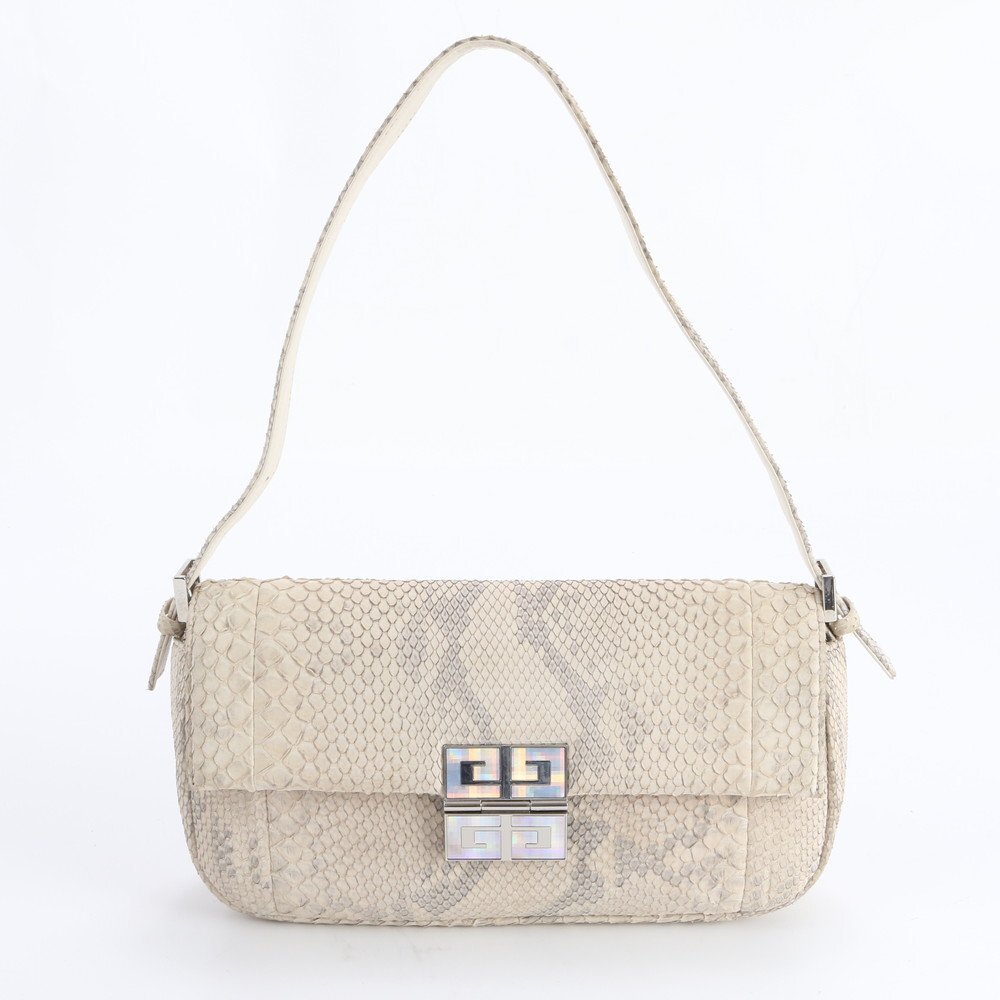 1円■極美品■ジバンシー■パイソン レザー ショルダーバッグ 肩掛け ワンショルダー トート ハンド レディース EME DY22-2拍卖