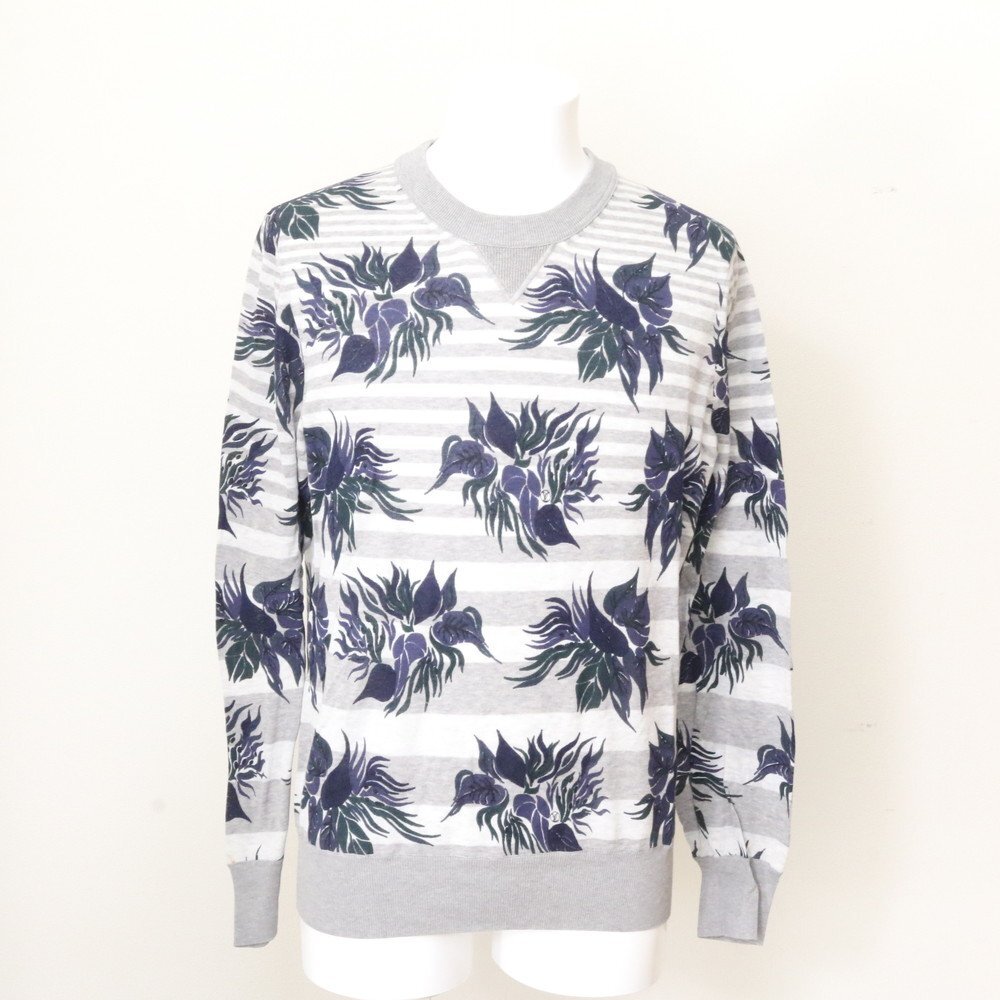 ■1円■美品■ルイヴィトン■タグ付■花柄 ボーダー ニット トレーナー L トップス 洋服 VCCM08 長袖 Tシャツ メンズ WBM EF24-1拍卖
