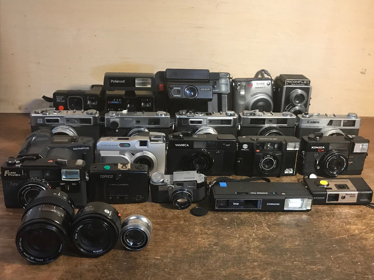 AB-2486 KONICA MINOLTA CASIO OLYMPUS MINIMAX POLAROID 一眼レフカメラ インスタントカメラ レンズ 23点 まとめて 大量 11056g/くATら拍卖
