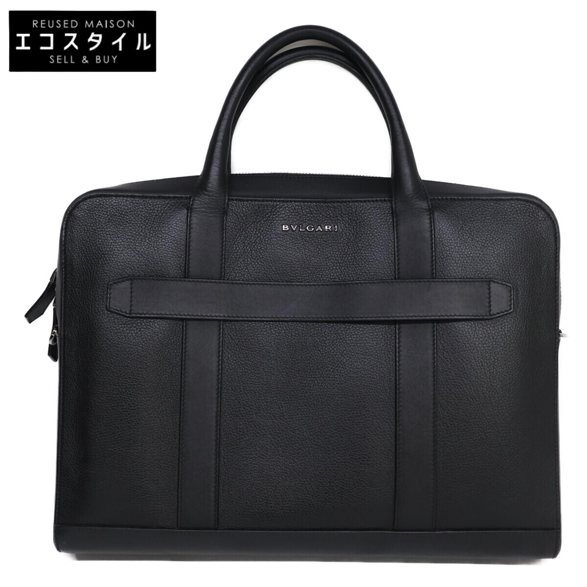 1円 BVLGARI ブルガリ 291917 ブラック グレインカーフレザー ブルガリマン 2WAYミディアムブリーフケース メンズ拍卖