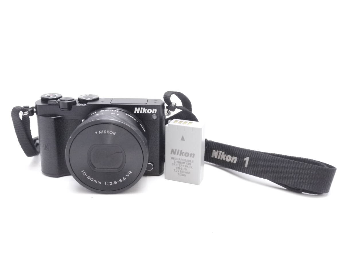 ◎Nikon ニコン 1 J5/ 1 NIKKOR VR 10-30mm F3.5-5.6 VR ブラック ミラーレス一眼(バッテリー付)拍卖