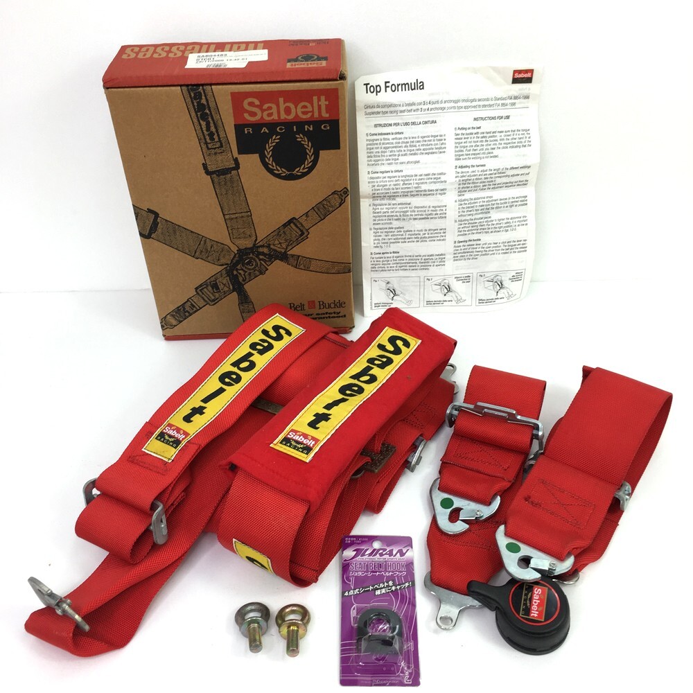 中古品 Sabelt サベルト SAB04483 4点式シートベルト バックル ハーネス アイボルト シートベルトフック 長期保管品【同梱可】【80】拍卖