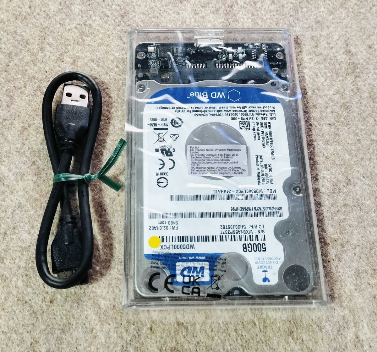 高速通信 USB3.0 ポータブルHD500Gb 外付けHDD 対応 管理56 健康注意拍卖