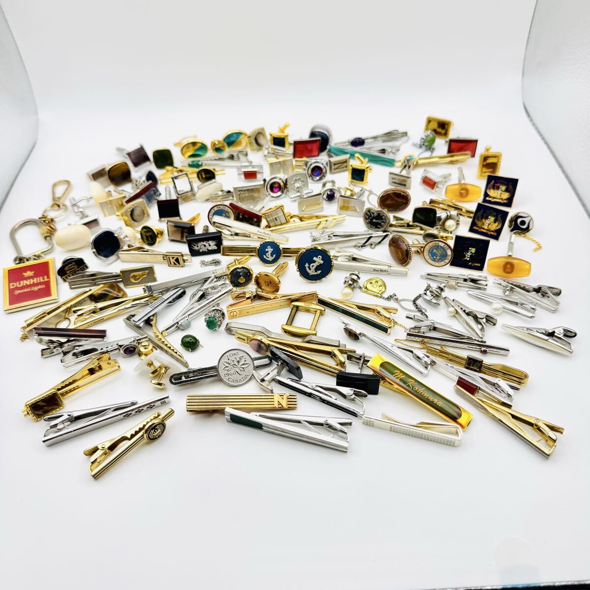 742g シルバー含 グッチ GUCCI ダンヒル dunhill YSL サンローラン 本真珠 パール ネクタイピン カフス アクセサリー silver 925 ジャンク拍卖