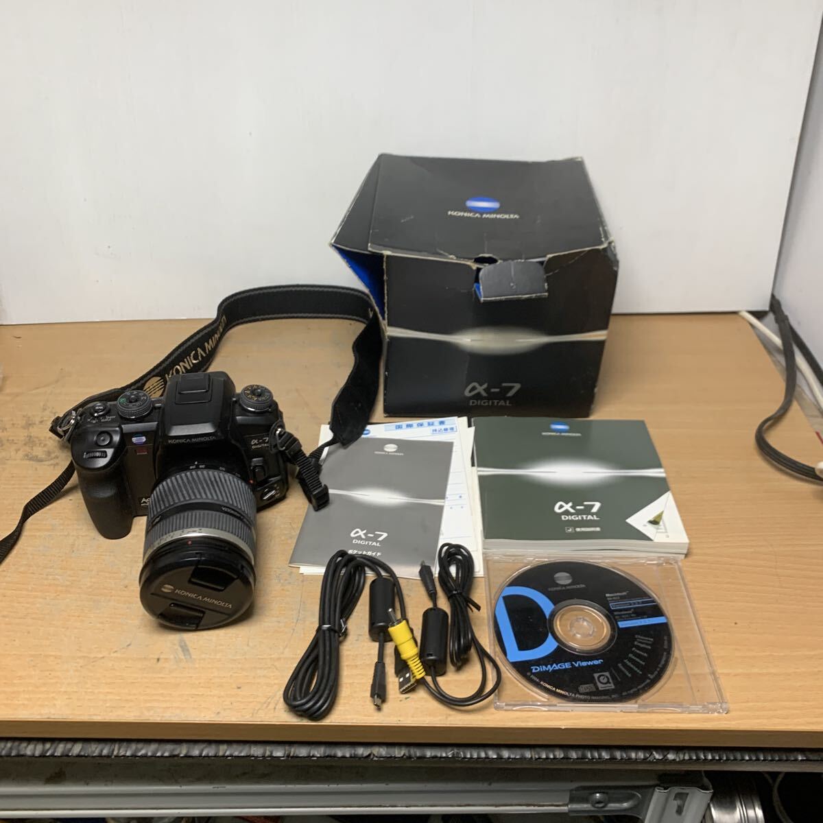 H0590K KONICA MINOLTA α-7 digital AF75-300レンズセット デジタル一眼レフカメラ ミノルタ レンズ 充電器欠品拍卖