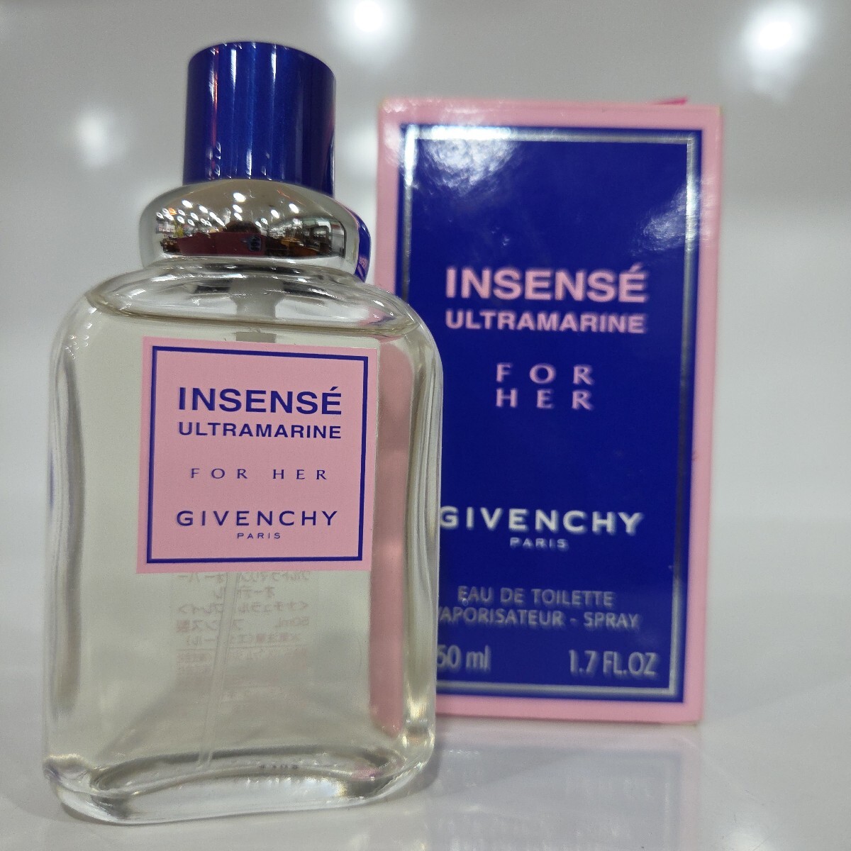 №466 箱開封/残量9割以上 廃盤 香水 GINENCHY INSENSE ウルトラマリン FOR HER 50ml拍卖