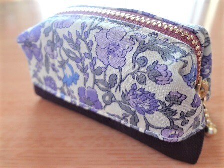 *ハンドメイド*リバティ*Meadow/紫*メドゥ*ミニポーチ*拍卖