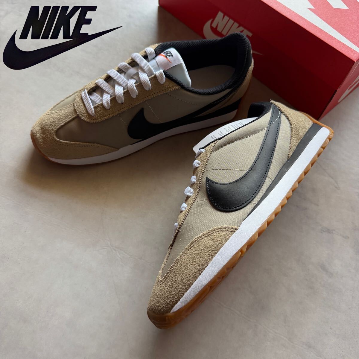 新品 26cm ナイキ パシフィック NIKE W PACIFIC ベージュ ブラック ホワイト スニーカー シューズ 靴 おしゃれ レザー メッシュ 箱無拍卖