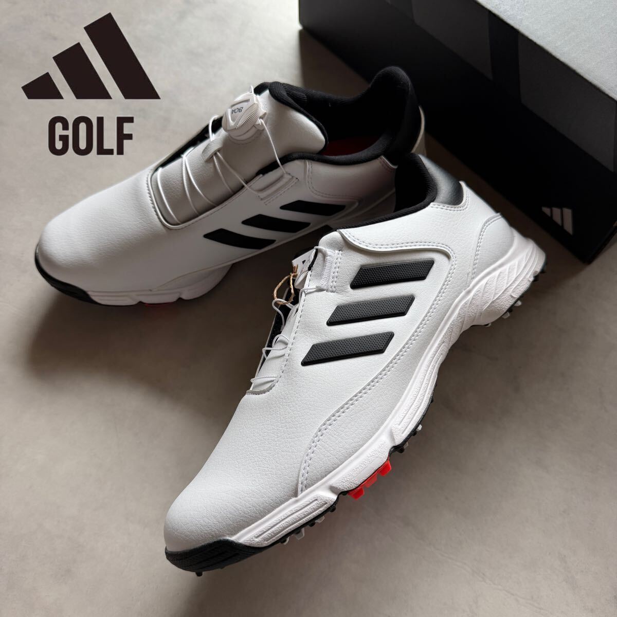 新品 26cm 定価2.4万 アディダス ゴルフライト マックス ボア 24 adidas Golflite Max BOA 24 ゴルフシューズ BOA ダイヤル式 人気 定番拍卖