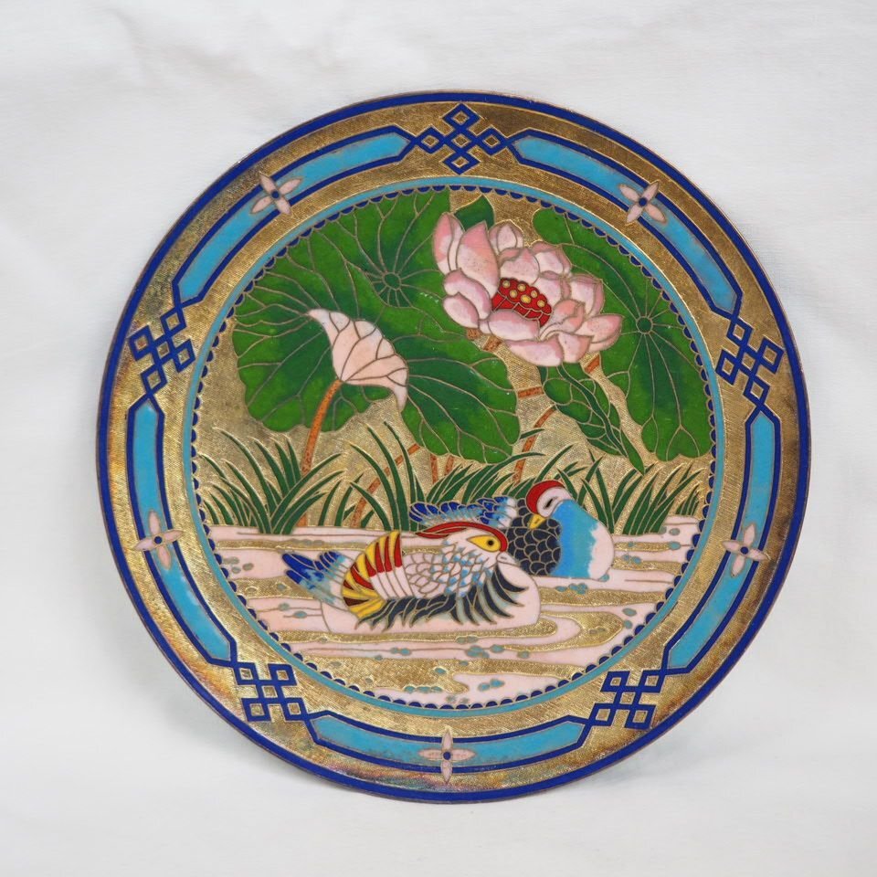 【金富士】中国七宝皿コレクション 径18cm 1990 検/銀瓶茶壺古錫玉川堂高岡佐渡銅器龍文堂亀文堂清中国古玩拍卖