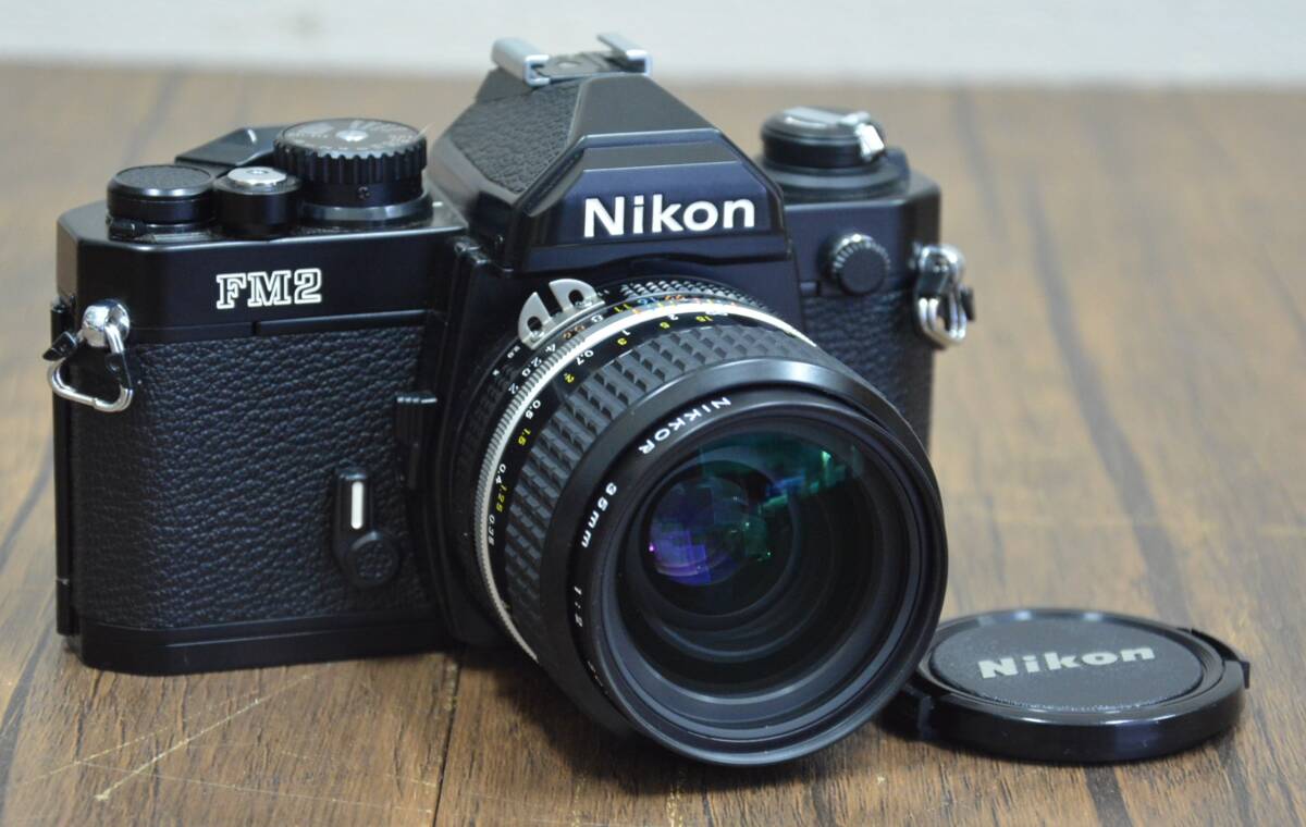 J-15 Nikon ニコン FM2 黒ボディ NIKKOR 35mm 1:2 カメラレンズ カメラ 光学機器 一眼レフカメラ シャッター確認済 保管品拍卖