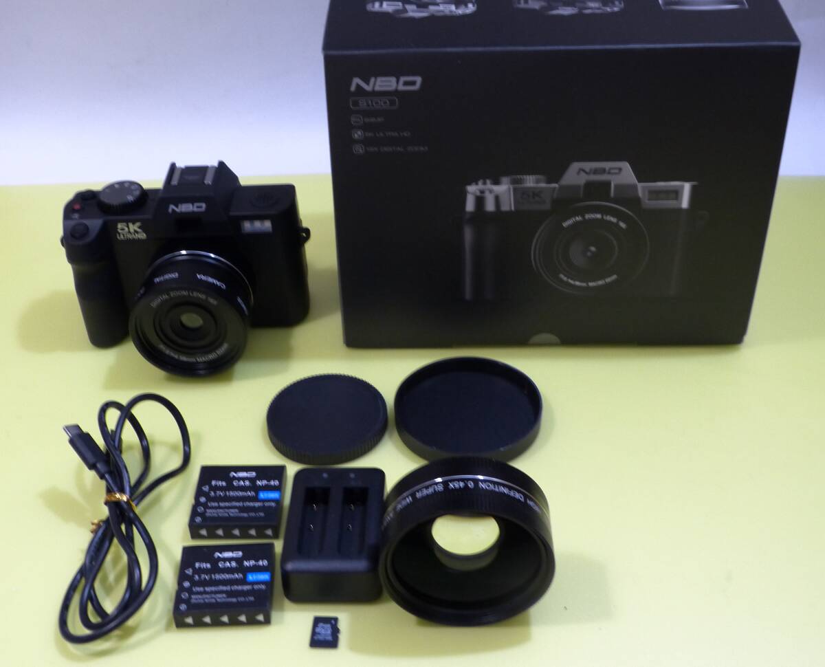 ● 中古品 作動良好 デジタルカメラ NBD5K 6400万画素 大口径レンズ 180℃回転モニター 16x ズーム マクロ広角レンズ 拍卖