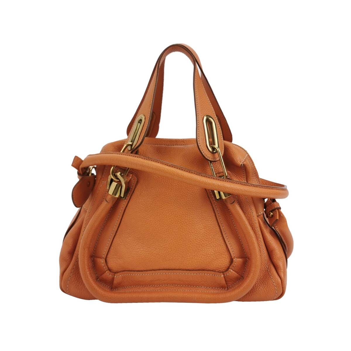 「美品」Chloe クロエ パラティー レザー ハンドバッグ オレンジ拍卖