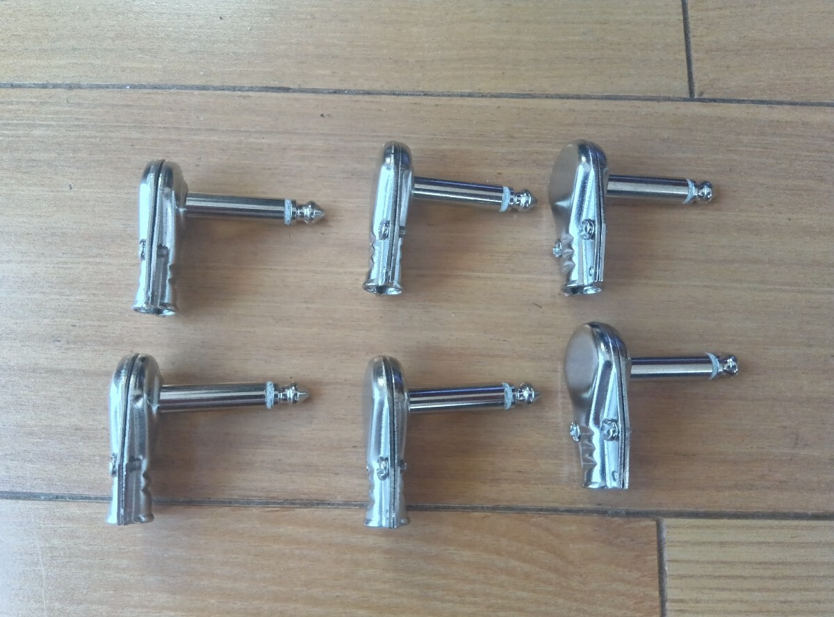 L型フォンプラグ 6個セット ギターシールド用プラグ拍卖