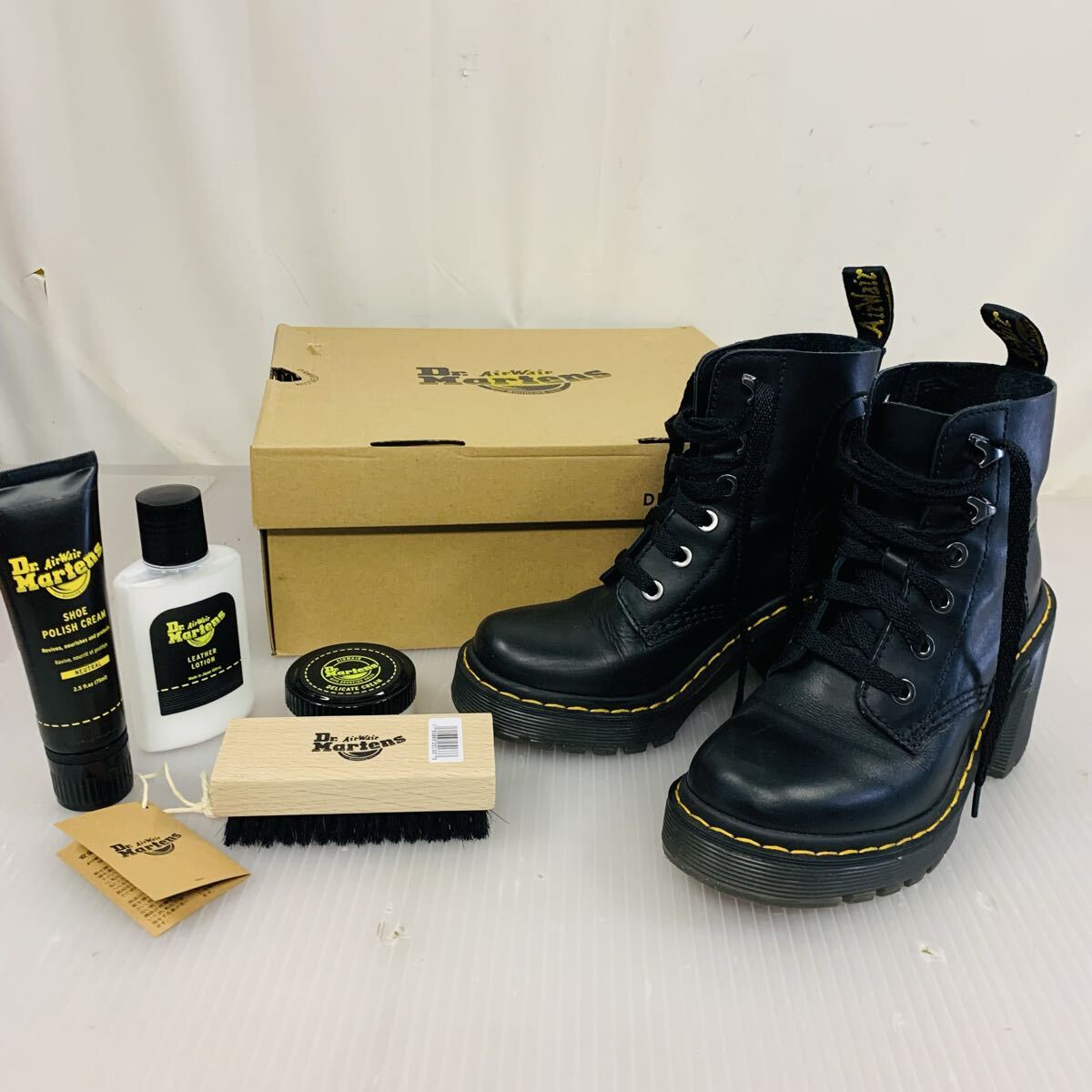 6h32必見! 美品 Dr. Martens ドクターマーチン JESY 6 タイ ブーツ UK3 EU36 日本約22.0-22.5cm ヒール約9cm 中古 現状品拍卖