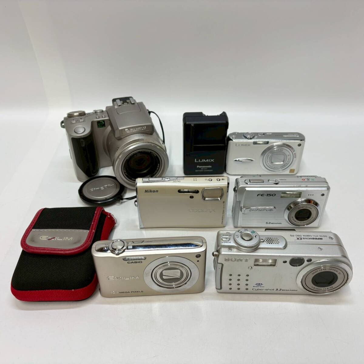 ■ 1円〜【まとめ売り】 デジタルカメラ 6点 まとめ FUJIFILM Panasonic OLYMPUS SONY Nikon CASIO デジカメ シルバーカラー L210325拍卖
