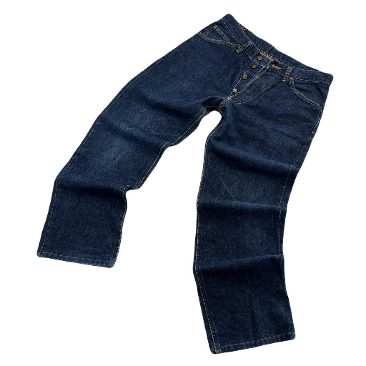 リー Lee W33 濃紺 101B 復刻 ボタンフライ セルビッジ 片耳 デニム パンツ ジーンズ 黒タグ アメカジ ヴィンテージレプリカ 美品 ●e499拍卖