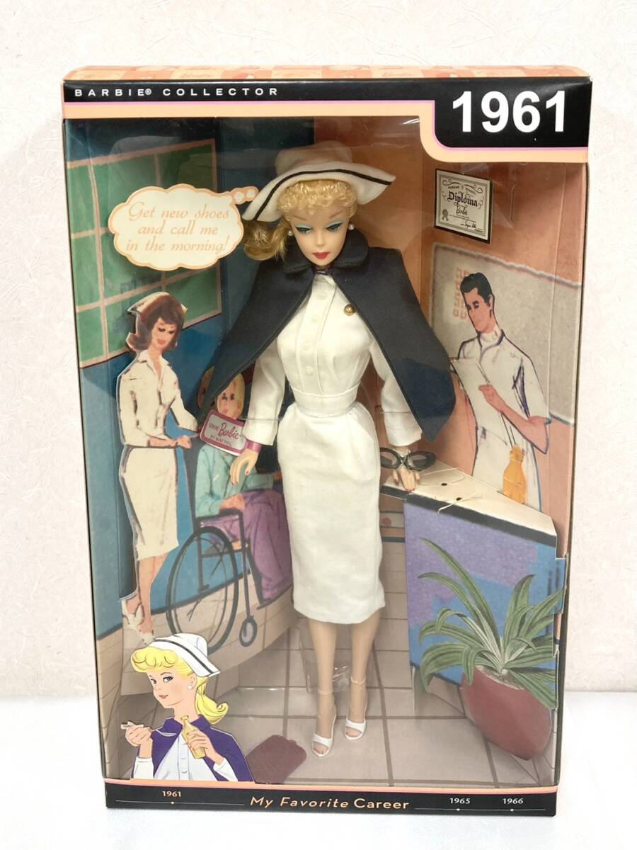 H◎ 1円スタート 未使用保管品 バービー人形 復刻版 マイ・フェイバリット・キャリア 1961年 看護師 ヴィンテージ ドール人形 拍卖