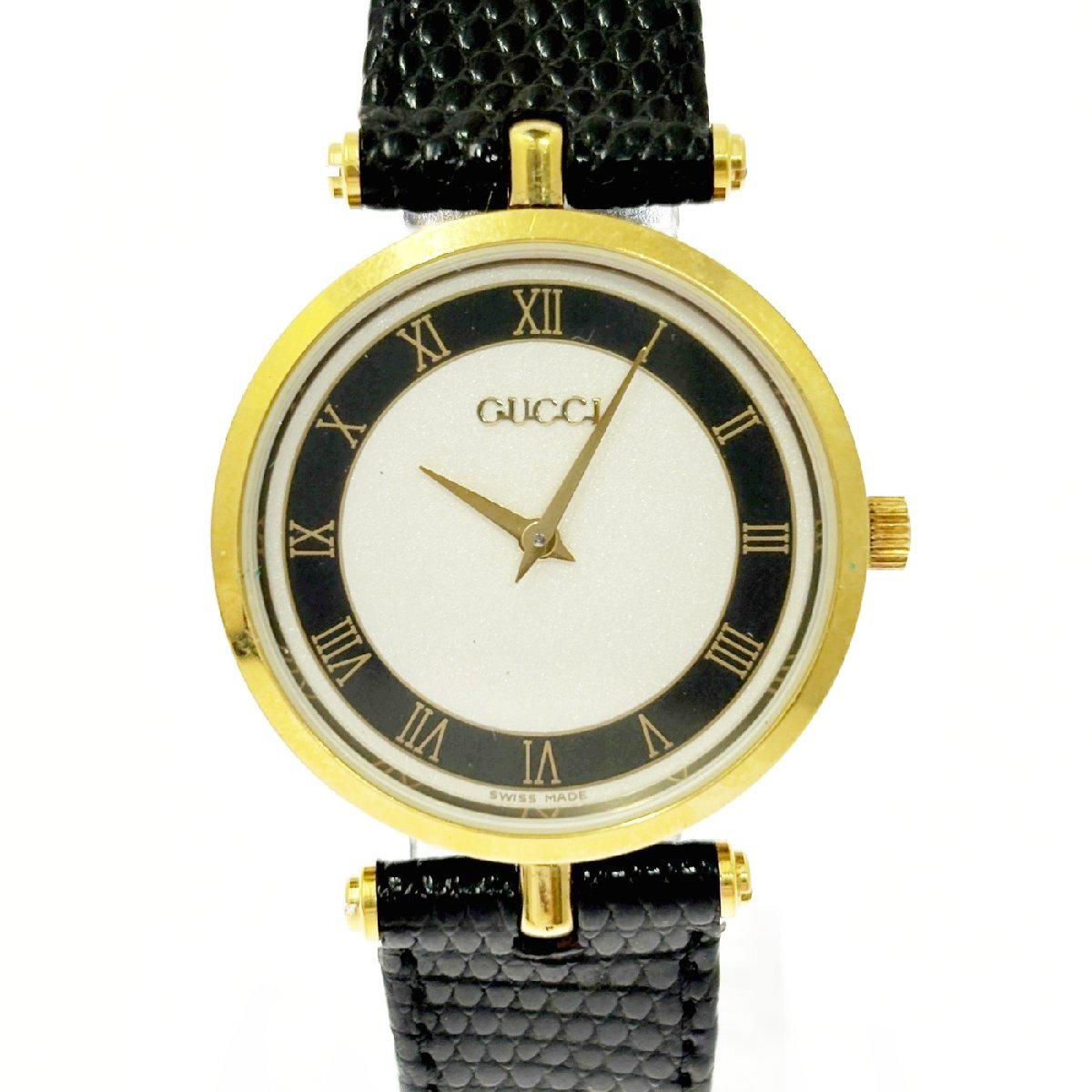 【1円スタート】GUCCI グッチ シェリーライン GP シルバー文字盤 クオーツ メンズ腕時計 ジャンク 607657拍卖