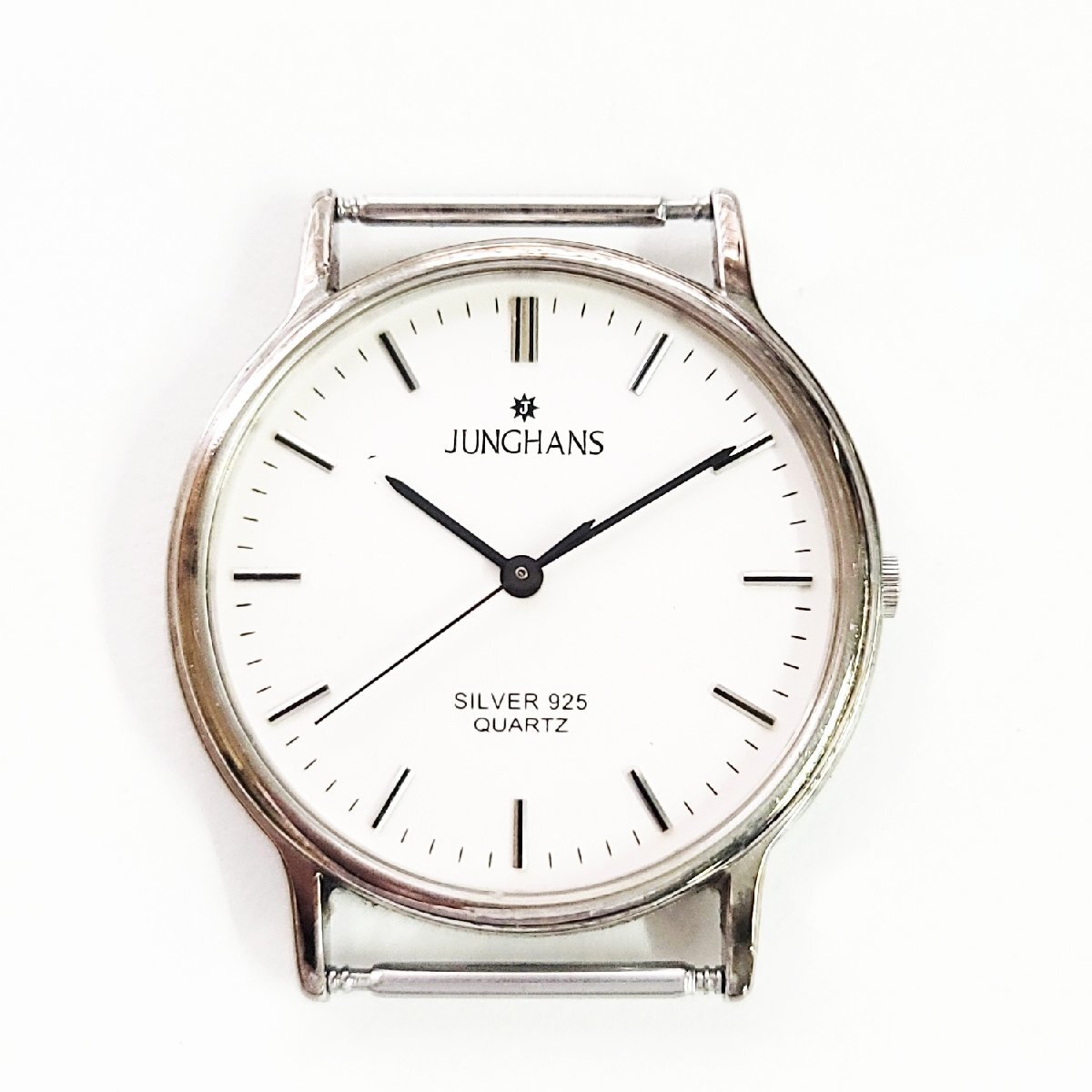 【1円スタート】JUNGHANS ユンハンス JF-2023M SILVER 925刻印 ホワイト文字盤 クオーツ ボーイズ腕時計 606494拍卖