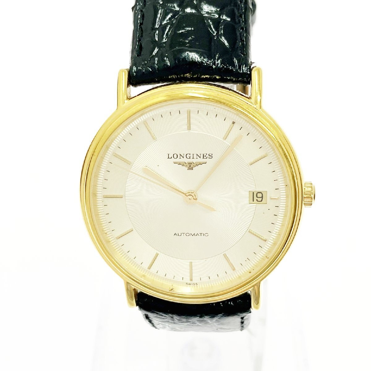 【1円スタート】LONGINES ロンジン L4.721.2 ラウンド デイト GP×SS ゴールド文字盤 自動巻き ボーイズ腕時計 ジャンク 621261拍卖