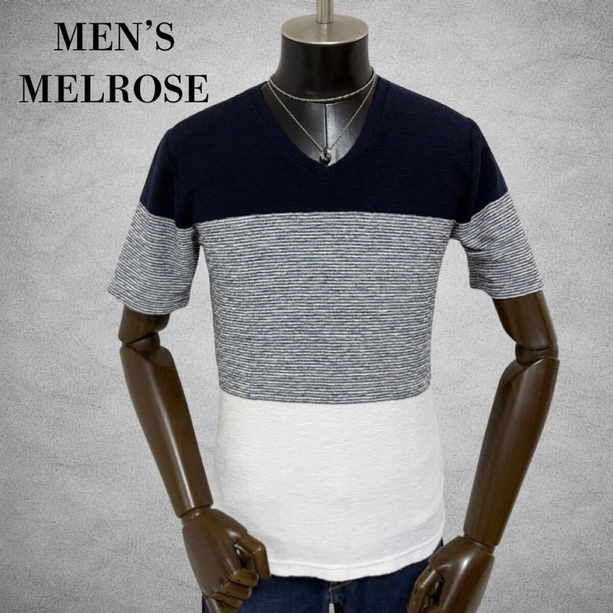 MEN'S MELROSE 半袖カットソー 半袖Tシャツ Vネック拍卖