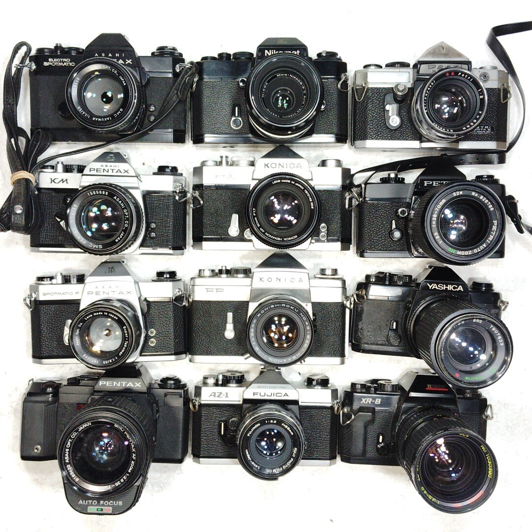 ジャンク フィルムカメラ まとめ売り 12台 PENTAX Konica Nikon YASHICA FUJICA PETRI拍卖
