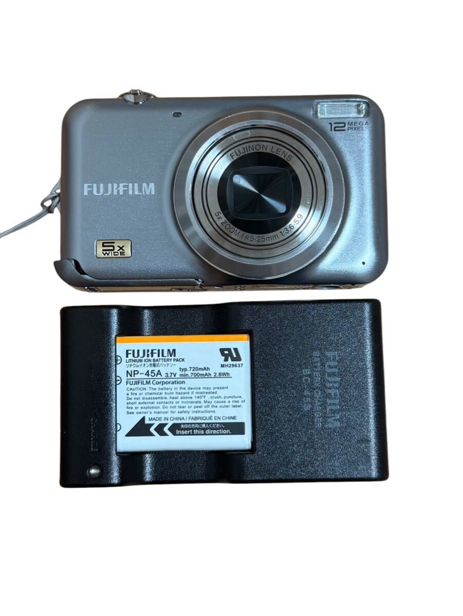 FUJIFILM デジタルカメラ 12MEGA PIXELS NP-45A バッテリー付き コンパクトFinePix JX200 富士フィルム 動作確認済み現状品拍卖