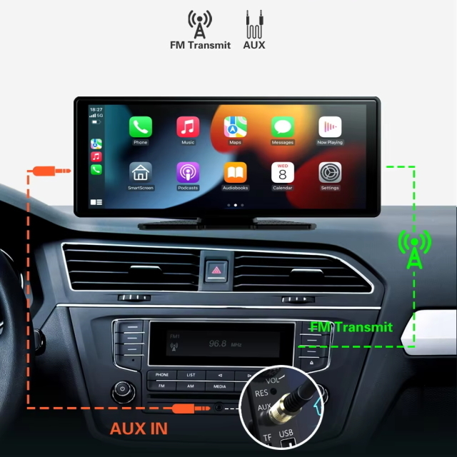 大画面 オンダッシュモニター 10.26インチ 日本語 Carplay Android Autoミラーリング対応 音声アシスタント AUX、FM、Bluetooth対応 GPS拍卖