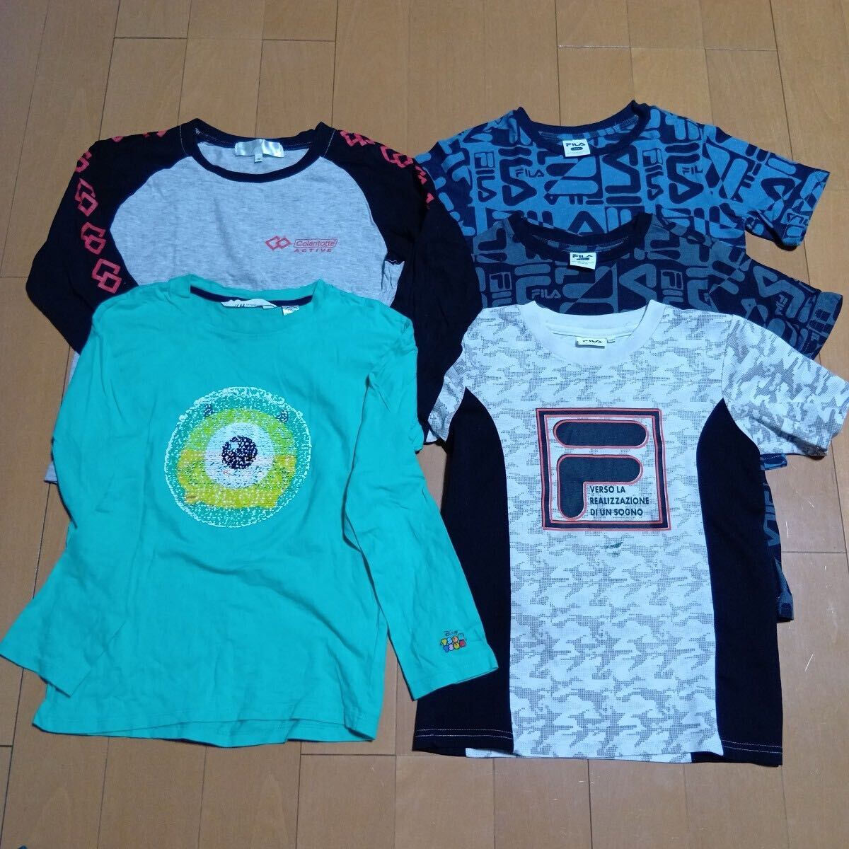 Tシャツ 4枚 キッズ 男の子 半袖Tシャツ 2枚長袖Tシャツ2枚 表示サイズ140cm FILA 美品拍卖